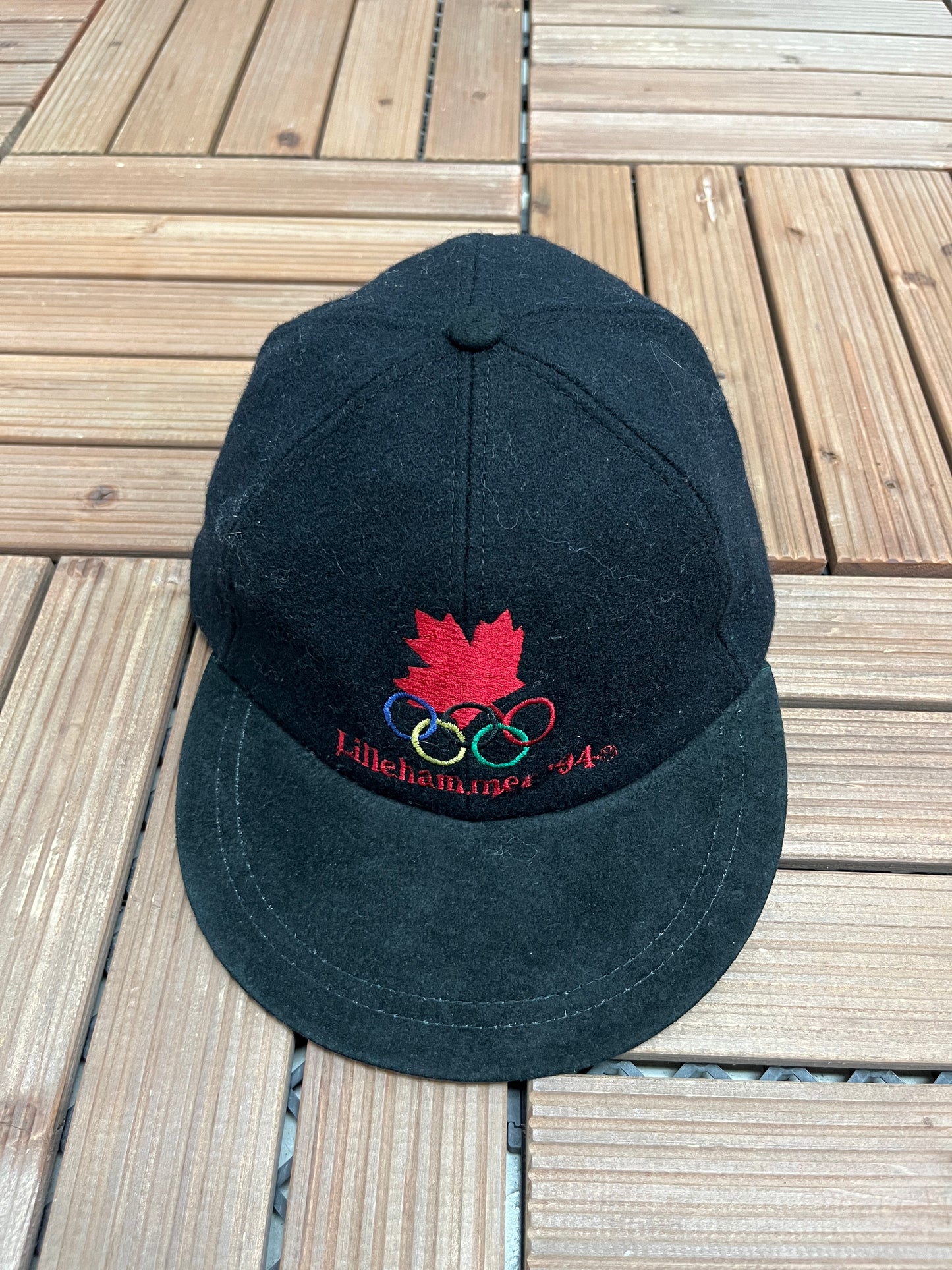 Team Canada Lillehammer '94 Olympics Embroidered Hat | Metal Clasp | Vintage 1990s Black Cap |