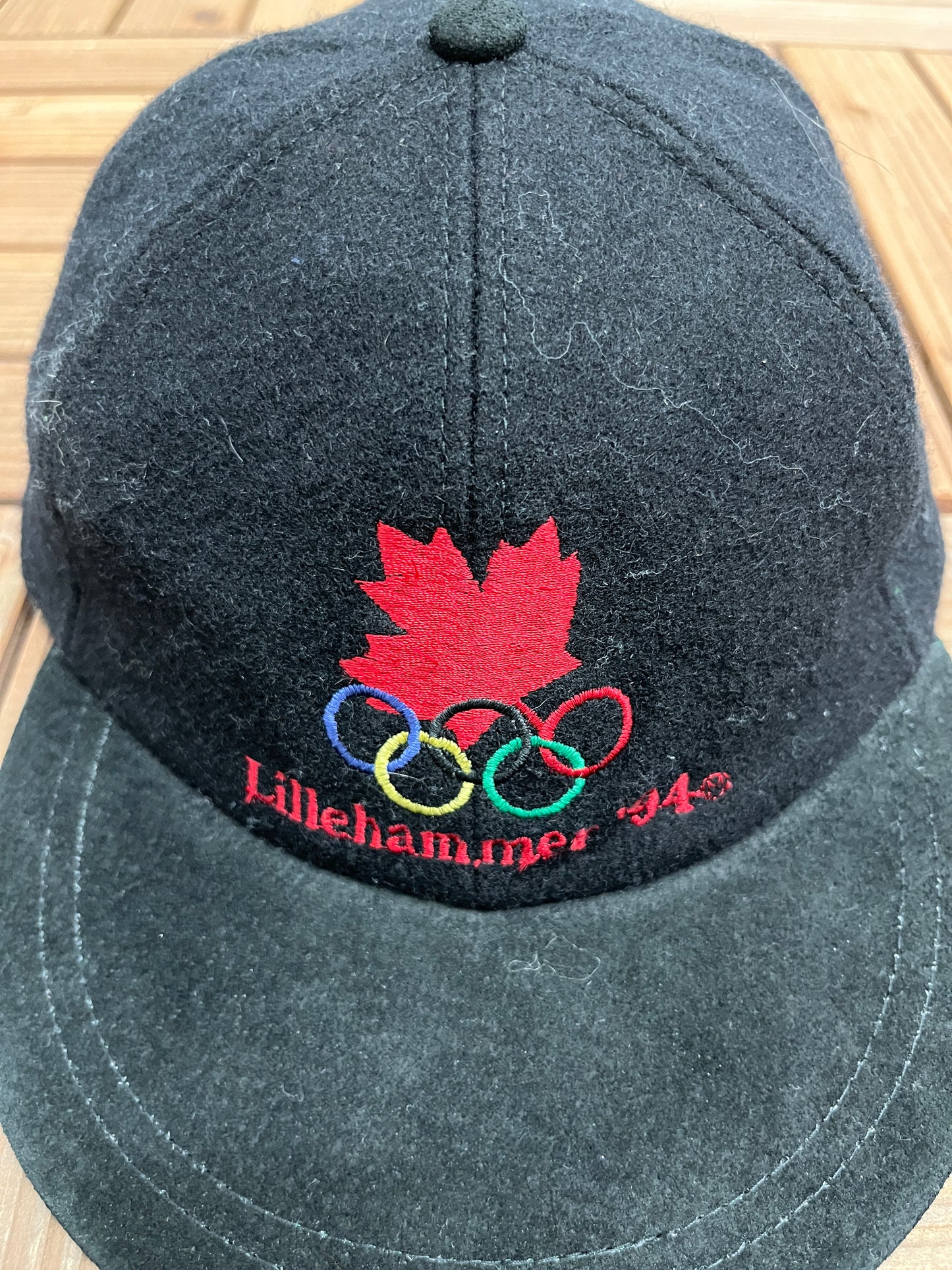 Team Canada Lillehammer '94 Olympics Embroidered Hat | Metal Clasp | Vintage 1990s Black Cap |