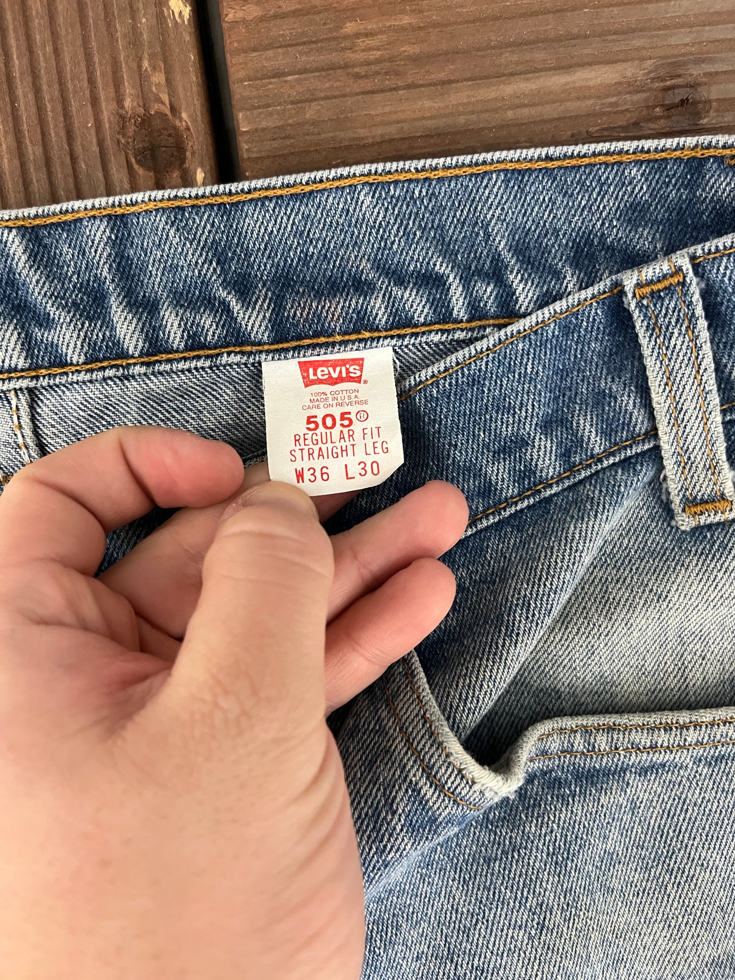 Levi Strauss & Co 505 Regular Fit Denim Jeans | Size 36 x 30 | Vintage 1990s Levi's Blue Jeans |