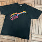 Molson Canadian Rocks Graphic Tee | Size X-Large | Vintage 1990s Single Stitch Alcohol Promotional Black T-Shirt |