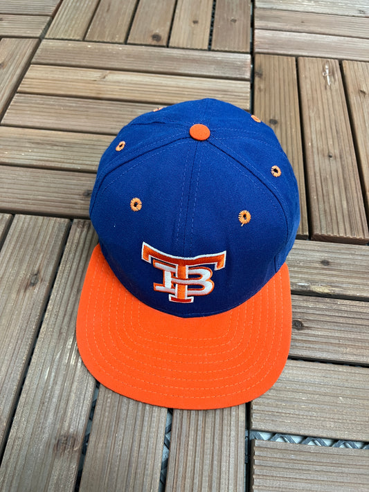 Tampa Bay Devil Rays Durham Bulls Graphic Hat | Snap Back | Vintage 1990s MiLB Baseball Blue Cap |