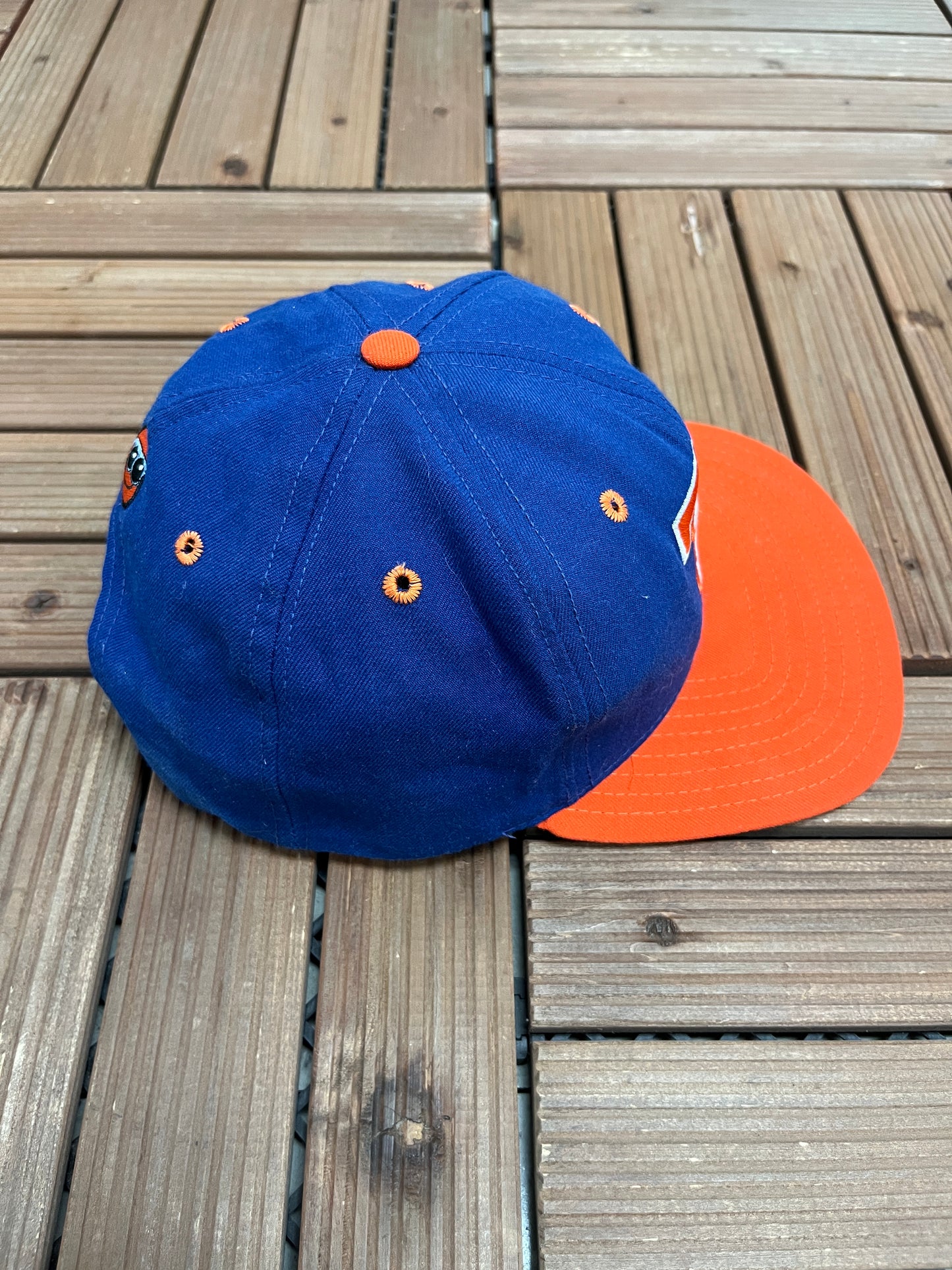 Tampa Bay Devil Rays Durham Bulls Graphic Hat | Snap Back | Vintage 1990s MiLB Baseball Blue Cap |