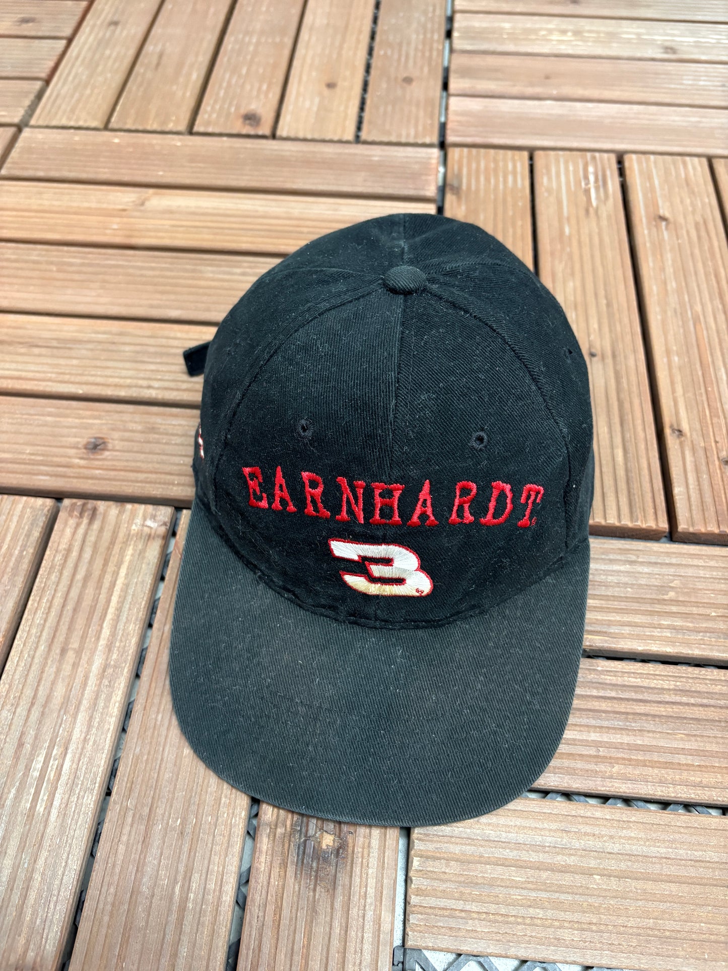 Dale Earnhardt RCR Graphic Hat | Metal Clasp | Vintage 2000s NASCAR Racing Black Cap |