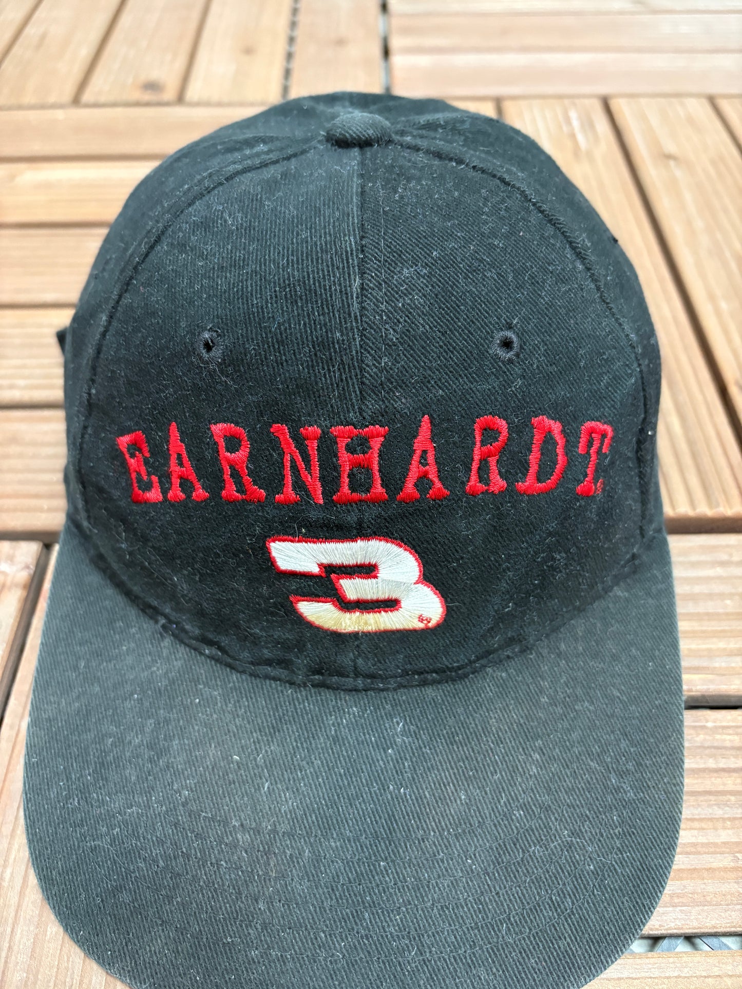 Dale Earnhardt RCR Graphic Hat | Metal Clasp | Vintage 2000s NASCAR Racing Black Cap |