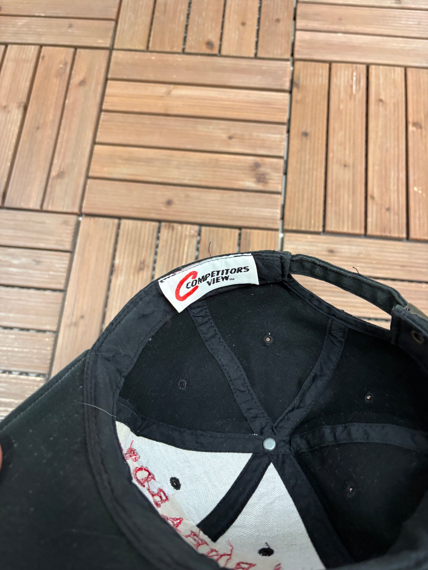 Dale Earnhardt RCR Graphic Hat | Metal Clasp | Vintage 2000s NASCAR Racing Black Cap |