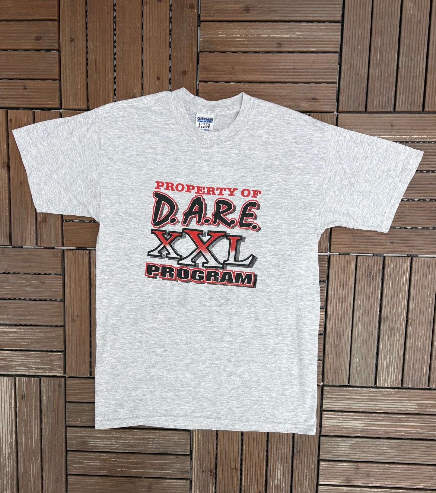 Property of D.A.R.E. Program Graphic Tee | Size Large | Vintage 1990s Promotional Grey T-Shirt |