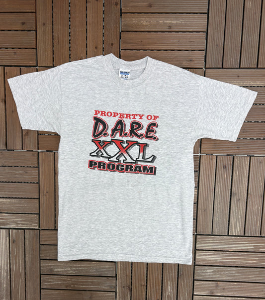 Property of D.A.R.E. Program Graphic Tee | Size Large | Vintage 1990s Promotional Grey T-Shirt |