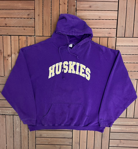 Washington Huskies Graphic Hoodie | Size XX-Large | Vintage 2000s College Purple Hoodie |