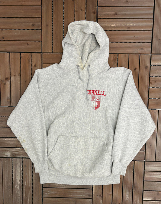 Cornell Big Red Graphic Hoodie | Size X-Large | Vintage 1990s College Sports Grey Sweater |