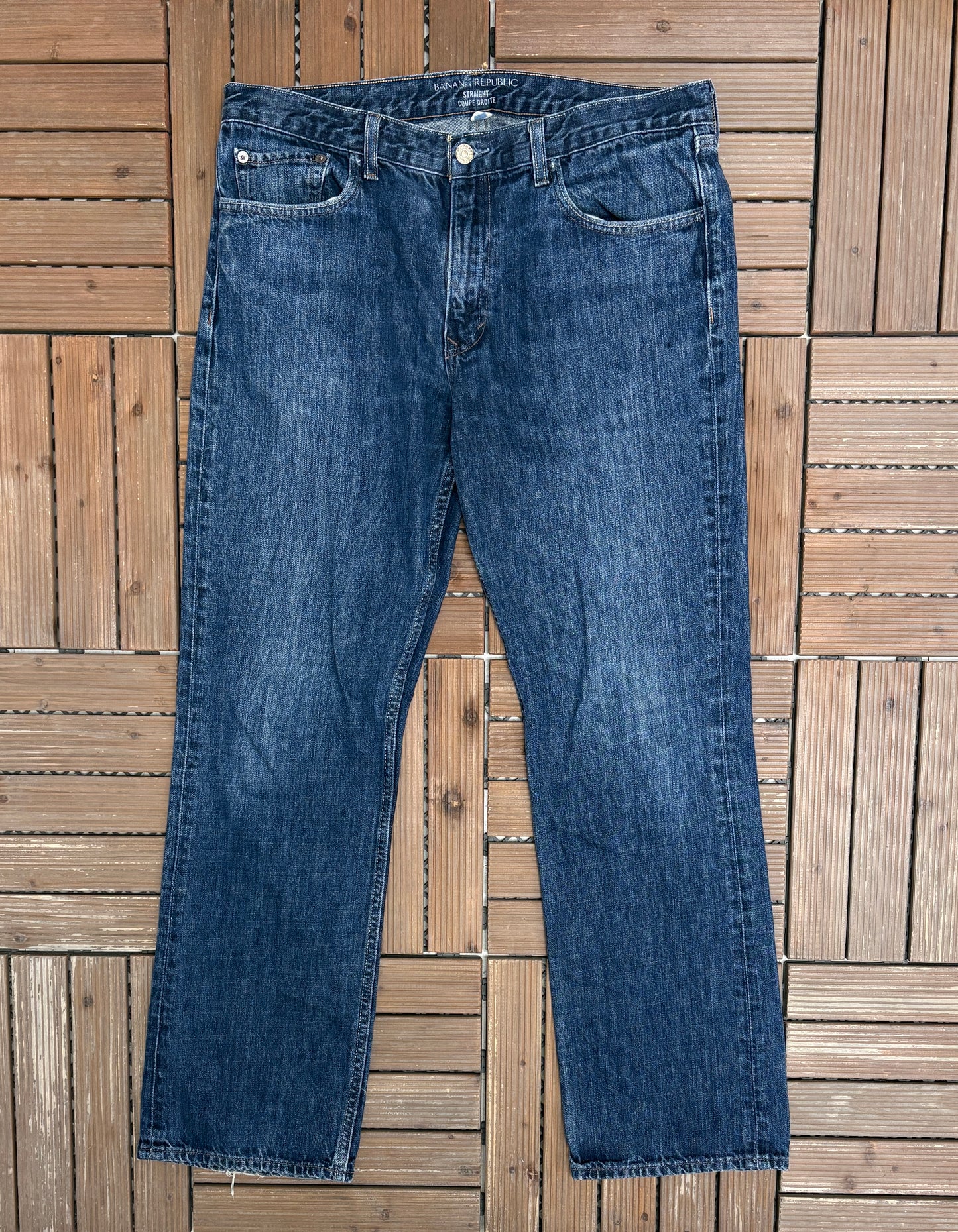 Banana Republic Straight Leg Denim Jeans | Size 34 x 32 | Modern Blue Jeans |