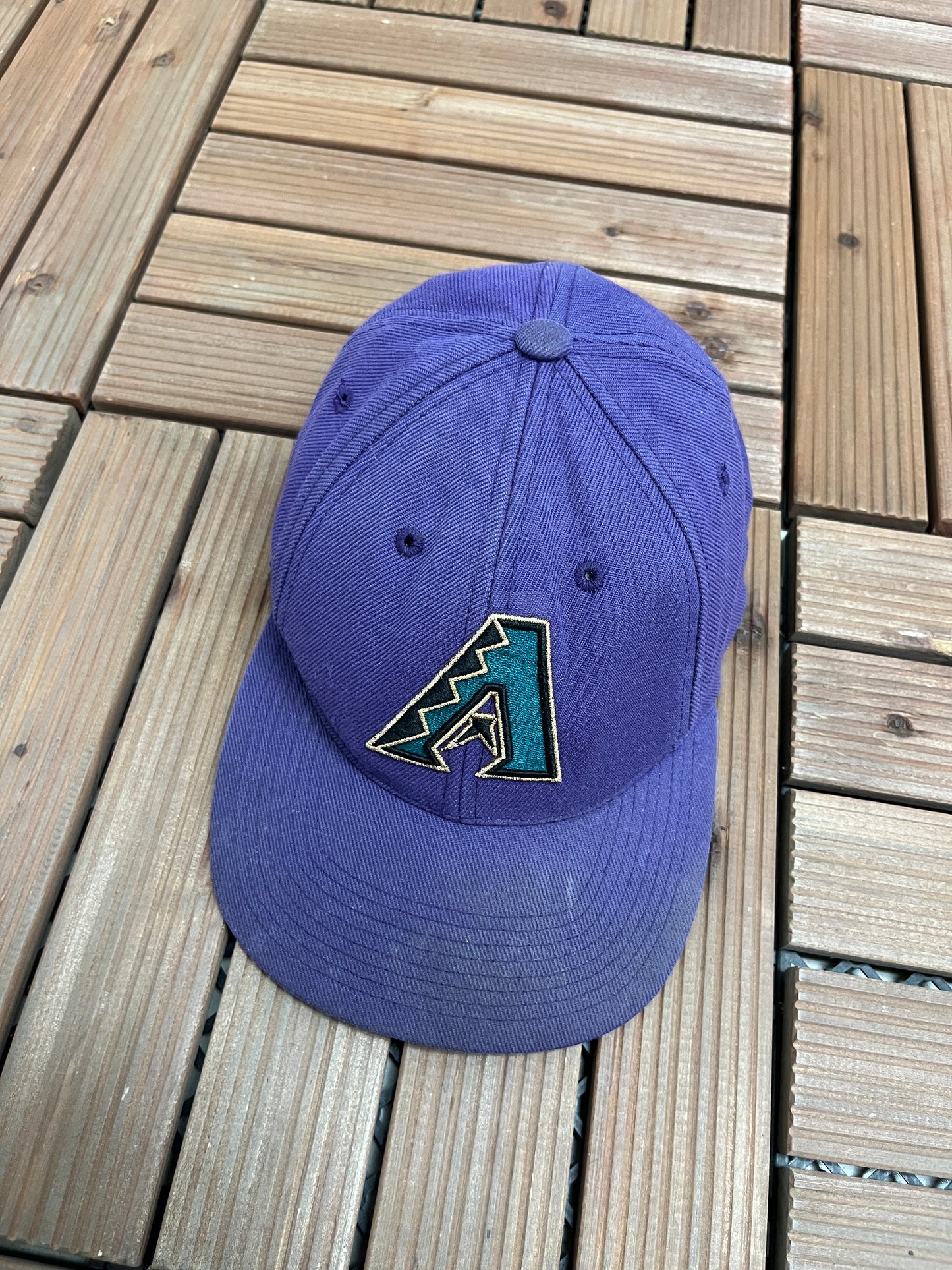 Arizona Diamondbacks Embroidered Graphic Hat | Snap Back | Vintage 1990s MLB Baseball Purple Cap |