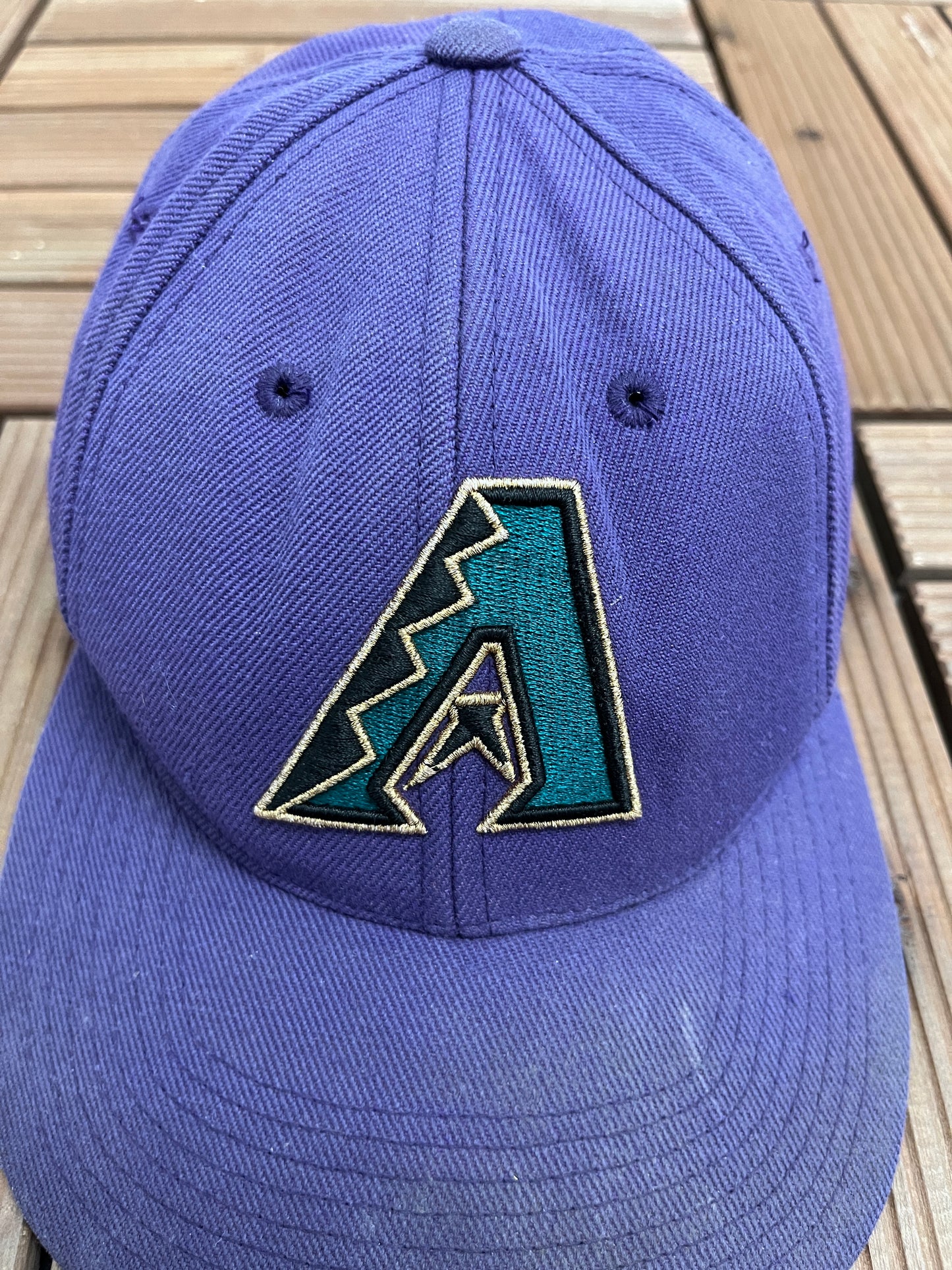 Arizona Diamondbacks Embroidered Graphic Hat | Snap Back | Vintage 1990s MLB Baseball Purple Cap |