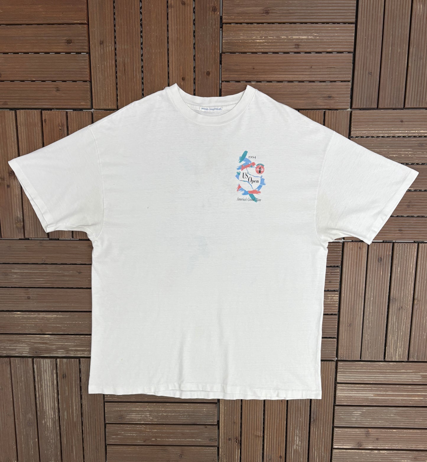 U.S. Open Tennis 1994 Graphic Tee | Size X-Large | Vintage 1990s Promotional White T-Shirt |