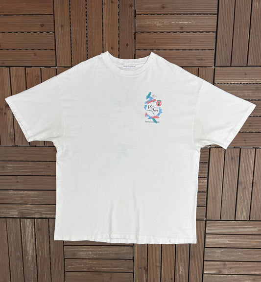 U.S. Open Tennis 1994 Graphic Tee | Size X-Large | Vintage 1990s Promotional White T-Shirt |