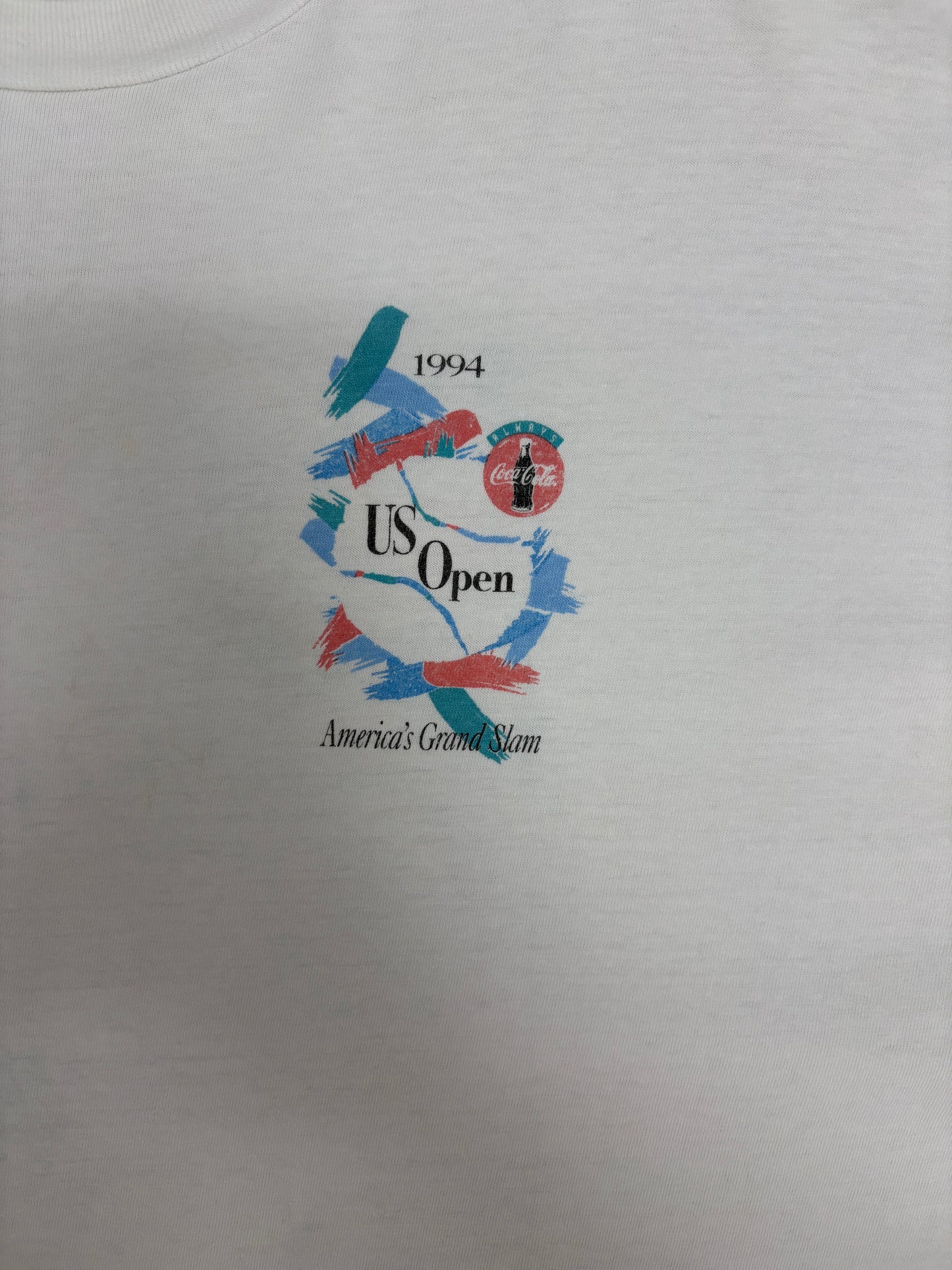 U.S. Open Tennis 1994 Graphic Tee | Size X-Large | Vintage 1990s Promotional White T-Shirt |