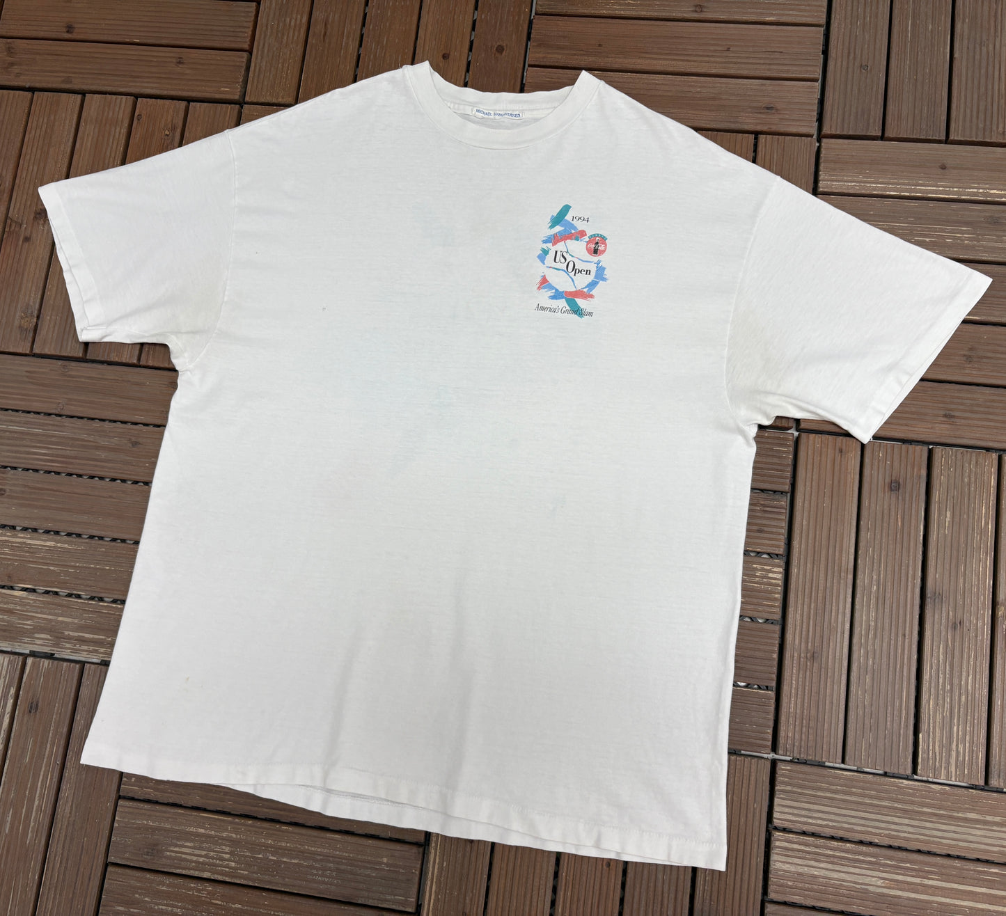 U.S. Open Tennis 1994 Graphic Tee | Size X-Large | Vintage 1990s Promotional White T-Shirt |
