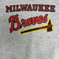 Milwaukee Braves Graphic Crewneck | Size Large | Vintage 1980s MLB Baseball Grey Sweater | Made in USA |