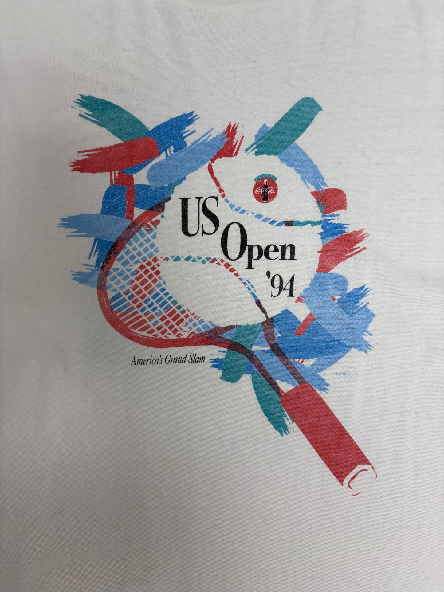 U.S. Open Tennis 1994 Graphic Tee | Size X-Large | Vintage 1990s Promotional White T-Shirt |