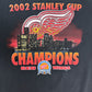 Detroit Red Wings 2002 Stanley Cup Champions Graphic Tee | Size Large | Vintage 2000s NHL Hockey Black T-Shirt |