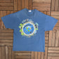 Feel The Rhythm Of The Earth Graphic Tee | Size X-Large | Vintage 1990s Animal Graphic Blue T-Shirt |