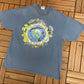 Feel The Rhythm Of The Earth Graphic Tee | Size X-Large | Vintage 1990s Animal Graphic Blue T-Shirt |