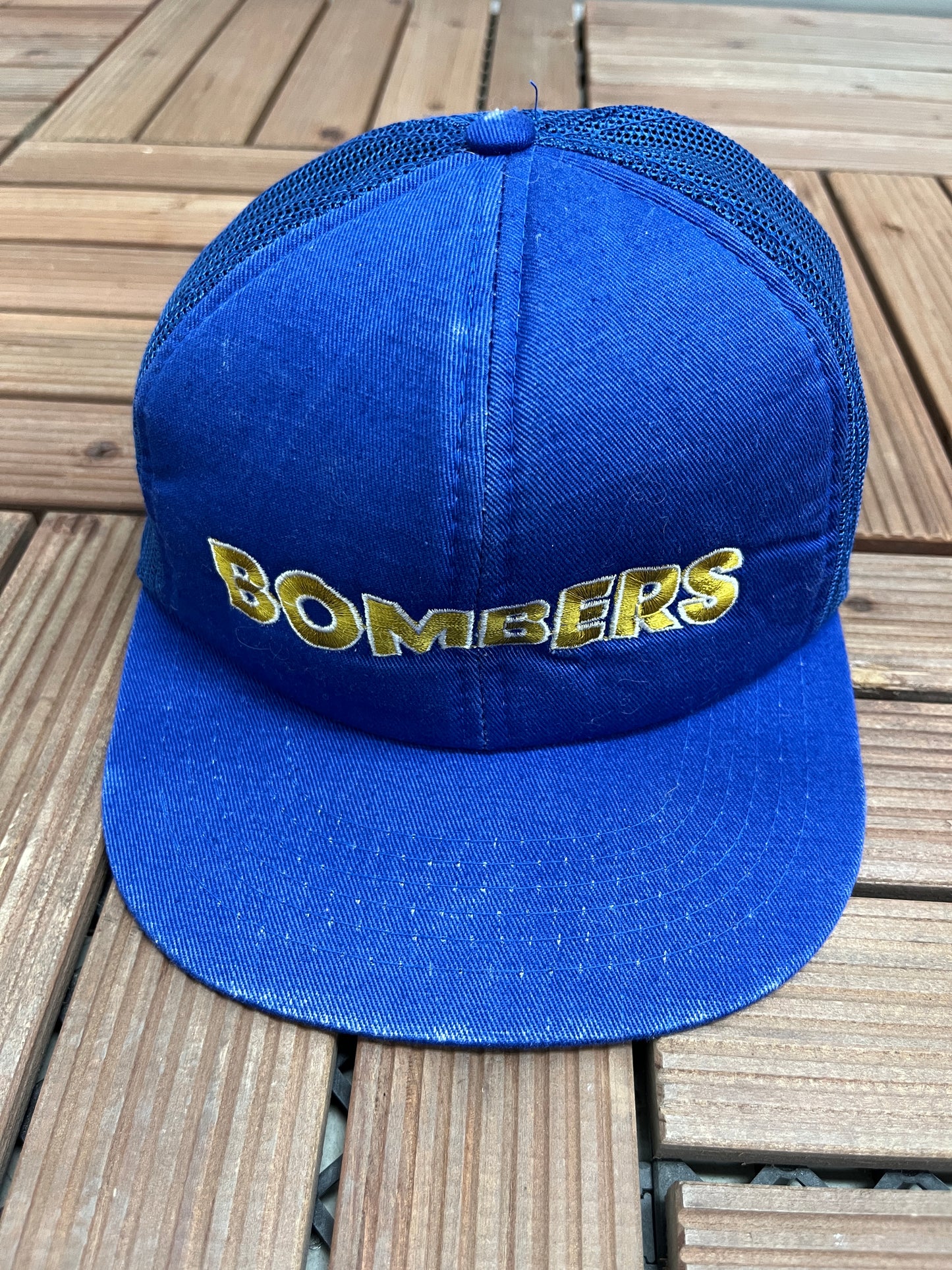 Winnipeg Blue Bombers Graphic Hat | Snap Back | Vintage 1990s CFL Football Blue Cap |