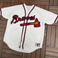 Atlanta Braves Stitched Baseball Jersey | Size Large | Vintage 1990s MLB Baseball White Jersey |
