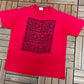 Maiwa Handprints Graphic Tee | Size Large | Vintage 1990s Promotional Red T-Shirt |