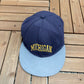 Michigan Wolverines Spell Out Graphic Hat | Snap Back | Vintage 1990s College Sports Blue Cap |