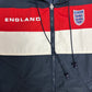 England National Football Team Graphic Windbreaker | Size X-Large | Vintage 1990s Soccer Football Blue Jacket |