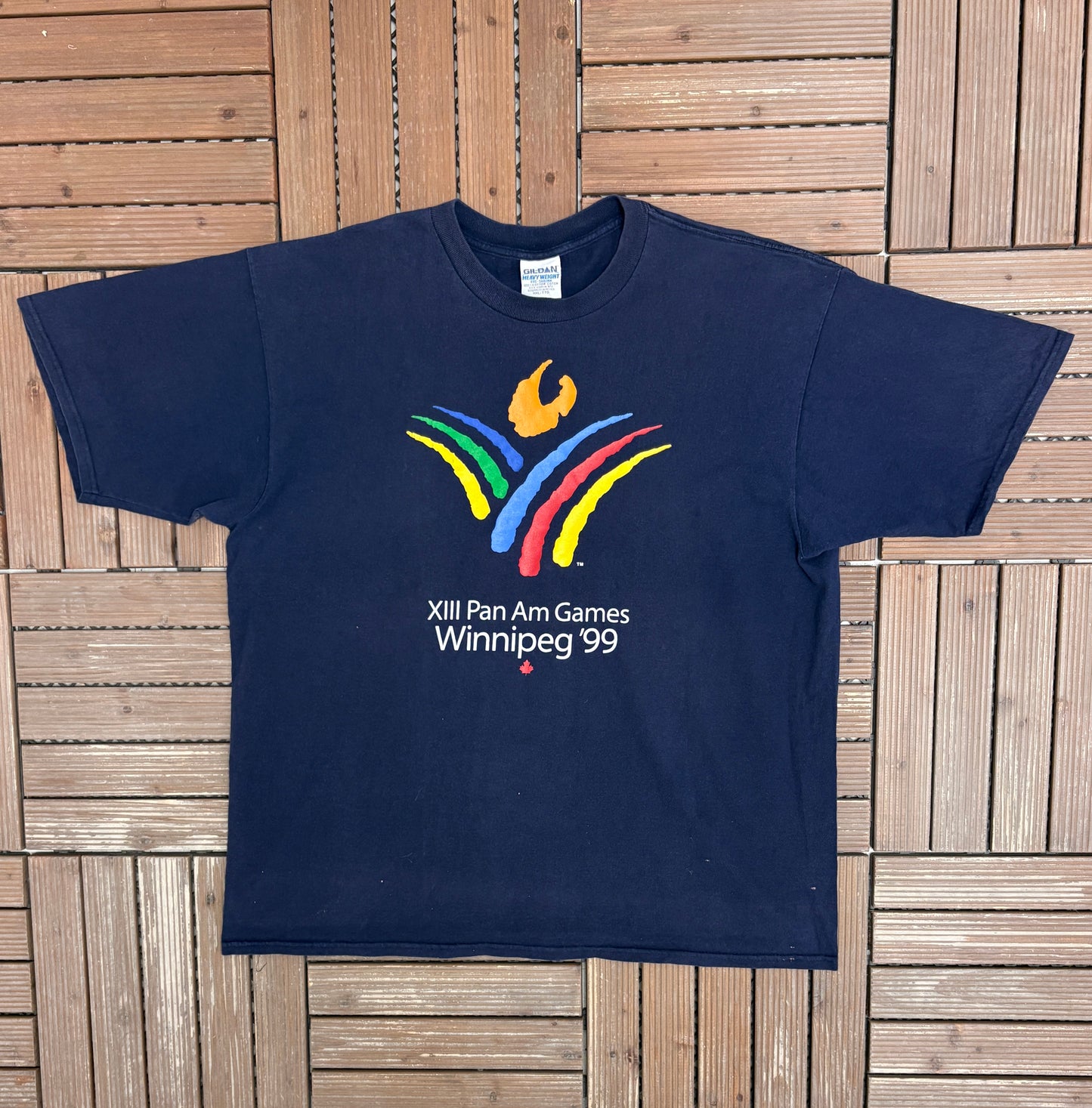 Winnipeg Pan-Am Games '99 Graphic Tee | Size XX-Large | Vintage 1990s Promotional Blue T-Shirt |