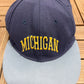 Michigan Wolverines Spell Out Graphic Hat | Snap Back | Vintage 1990s College Sports Blue Cap |