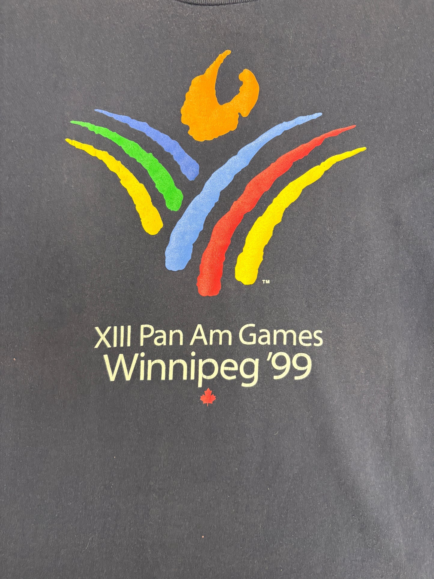 Winnipeg Pan-Am Games '99 Graphic Tee | Size XX-Large | Vintage 1990s Promotional Blue T-Shirt |