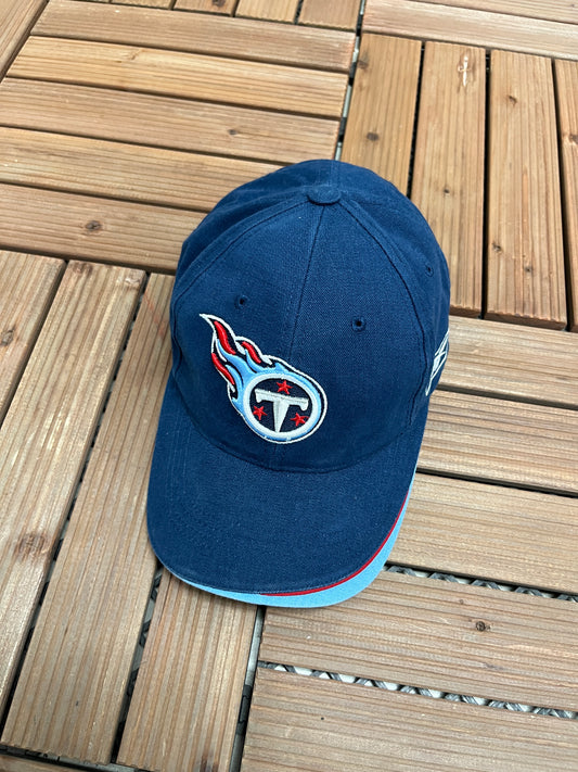 Tennessee Titans Embroidered Graphic Hat | Strap Back | Vintage 1990s NFL Football Blue Cap |