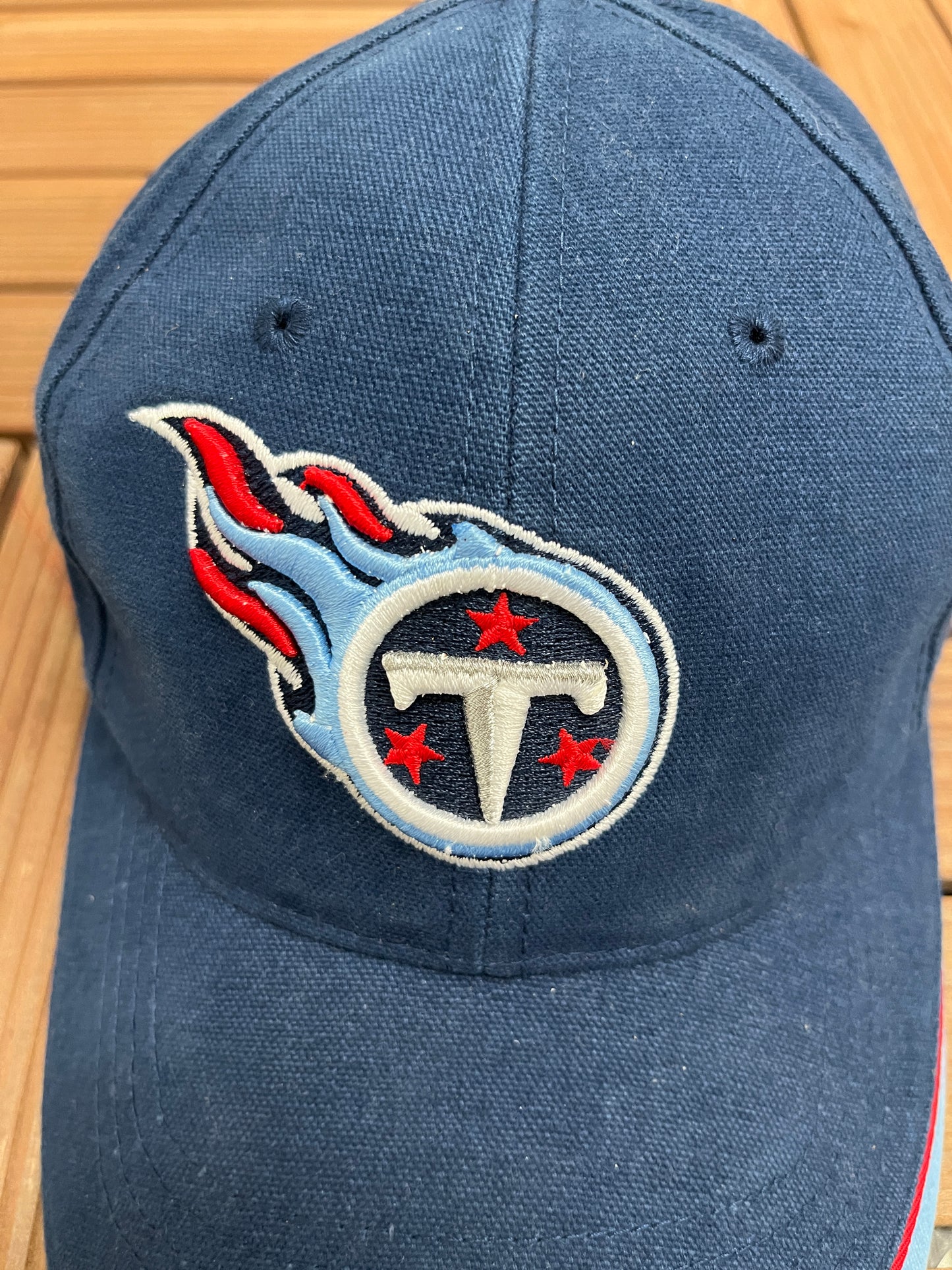 Tennessee Titans Embroidered Graphic Hat | Strap Back | Vintage 1990s NFL Football Blue Cap |