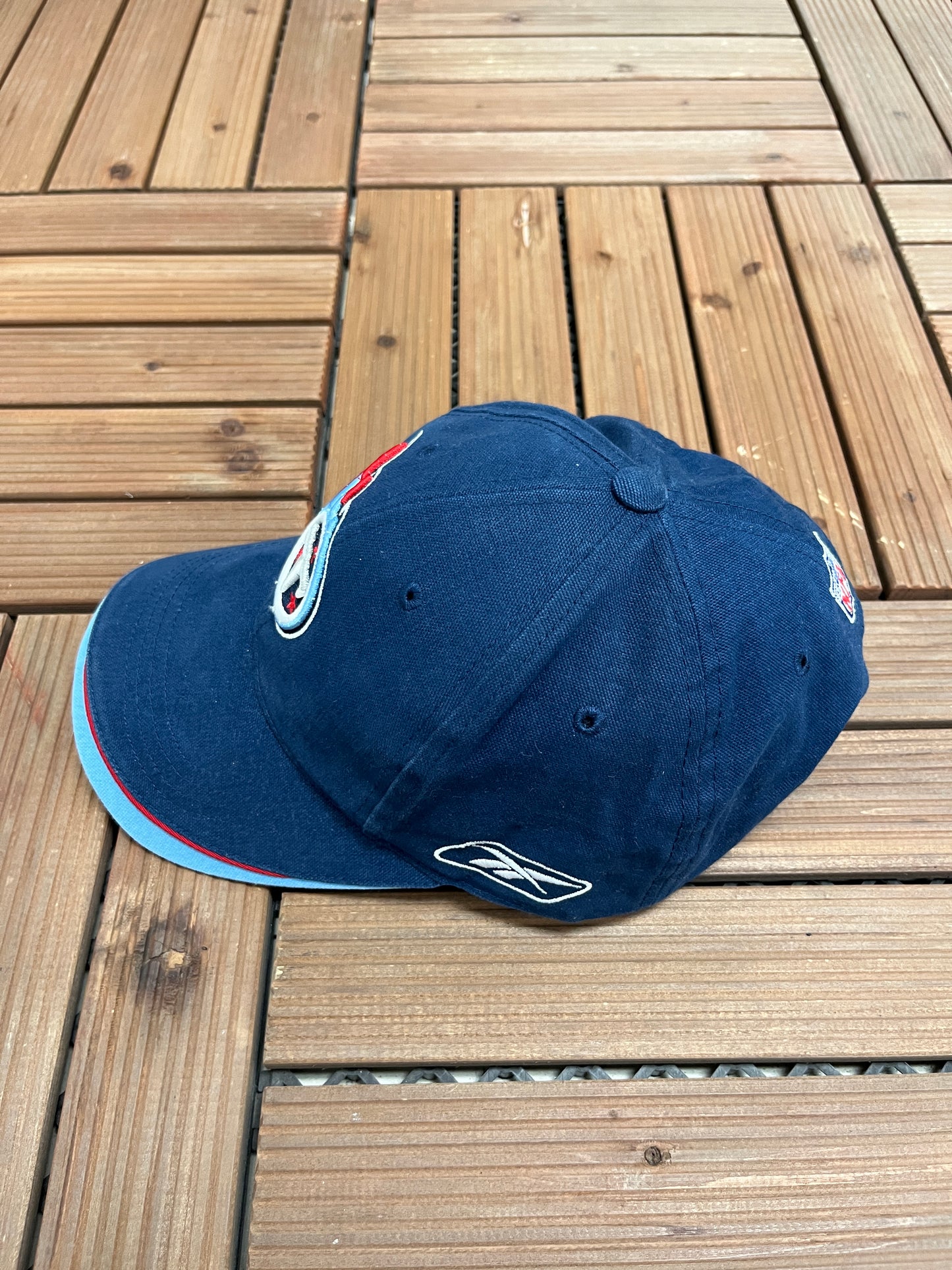 Tennessee Titans Embroidered Graphic Hat | Strap Back | Vintage 1990s NFL Football Blue Cap |