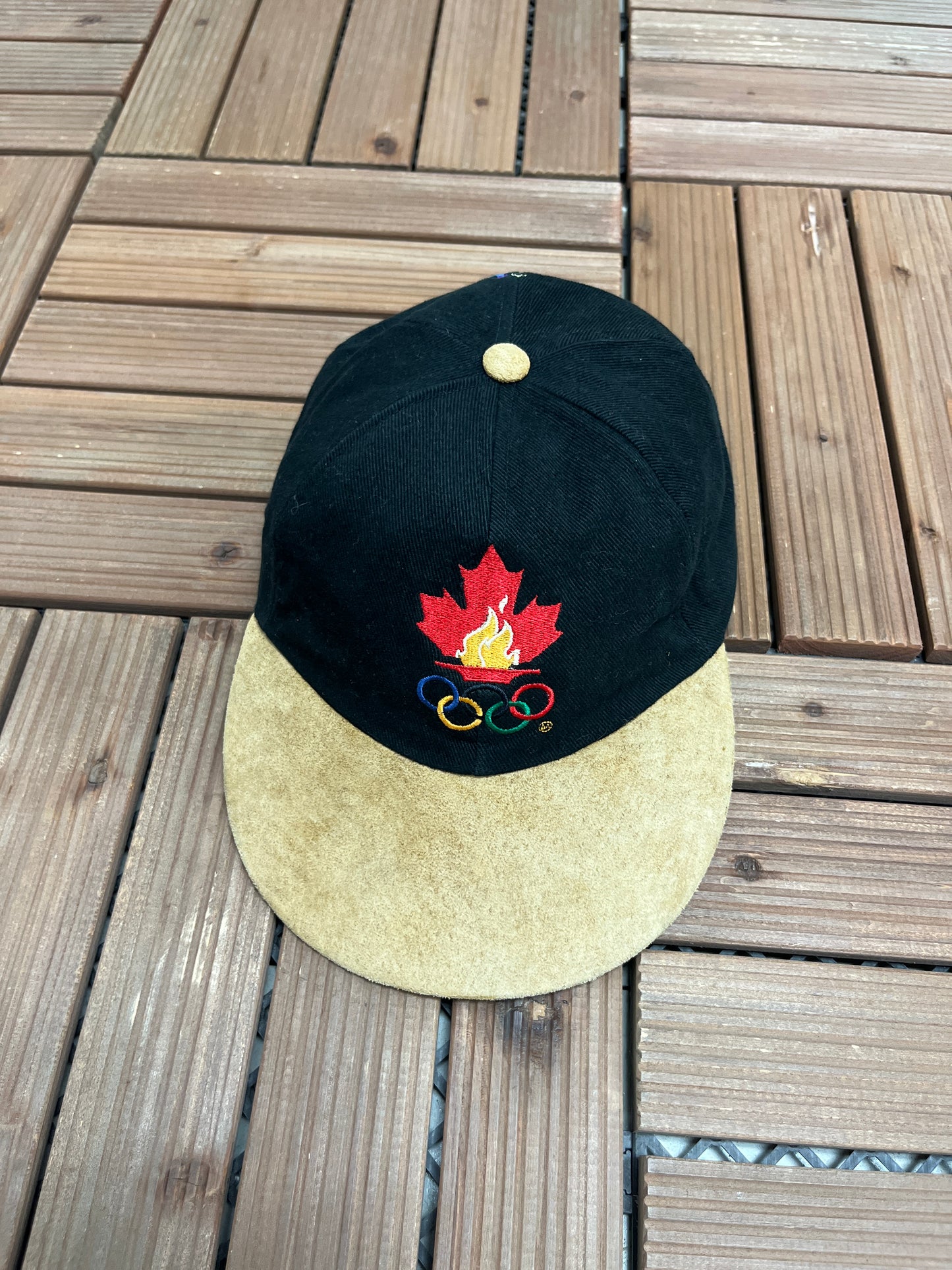 Team Canada Atlanta 1996 Olympics Hat | Metal Clasp | Vintage 1990s Black Cap |