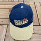 Labatt Blue Embroidered Graphic Hat | Leather Clasp Back | Vintage 1990s Promotional Blue Cap |