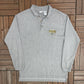 Green Bay Packers Embroidered Graphic Quarter Button Sweater | Size Large | Vintage 1990s NFL Football Grey Sweater |