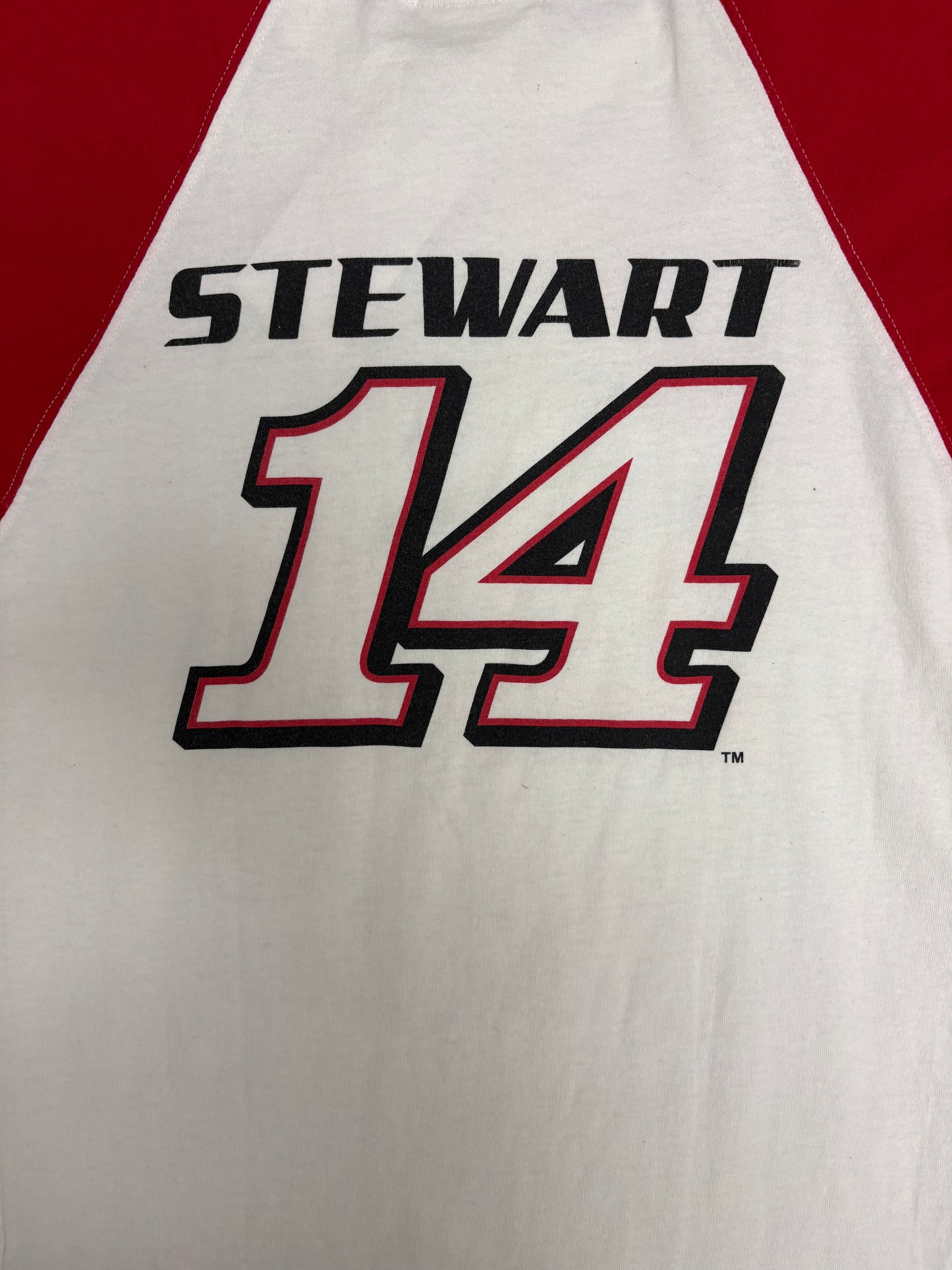 Tony Stewart NASCAR Graphic Tee | Size Medium | Vintage 2000s Racing White T-Shirt |