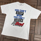 You Can't Stop What You Can't Catch Bud Racing Graphic Tee | Size Large | Vintage 2000s White NASCAR Racing T-Shirt |