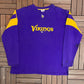 Minnesota Vikings Graphic Crewneck | Size X-Large | Vintage 2000s NFL Football Purple Sweater |