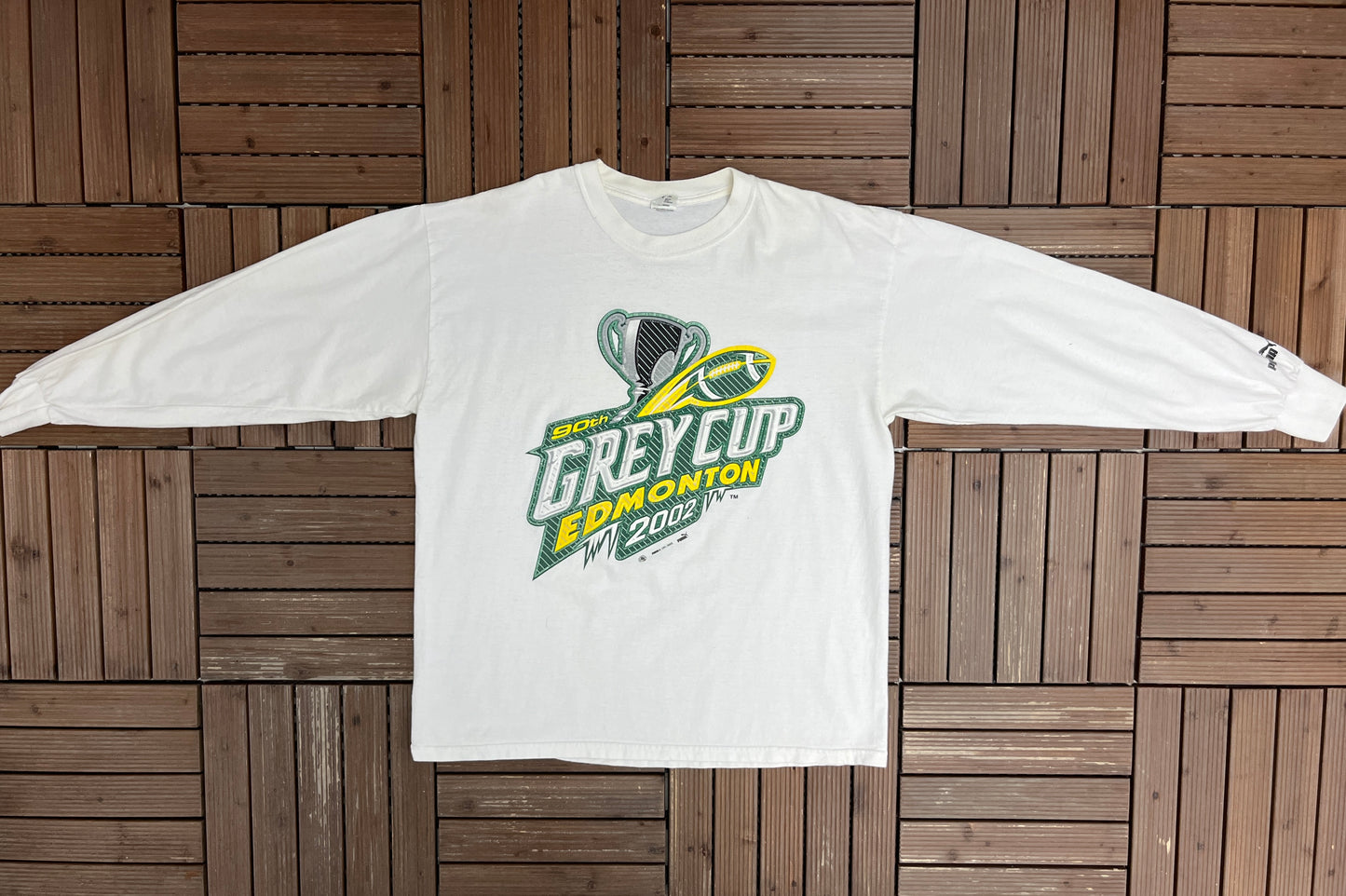 CFL Grey Cup 2002 Graphic Tee | Size X-Large | Vintage 2000s CFL Football White T-Shirt |