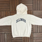 Illinois Fighting Illini Mom Graphic Hoodie | Size Large | Vintage 1990s College White Sweater |