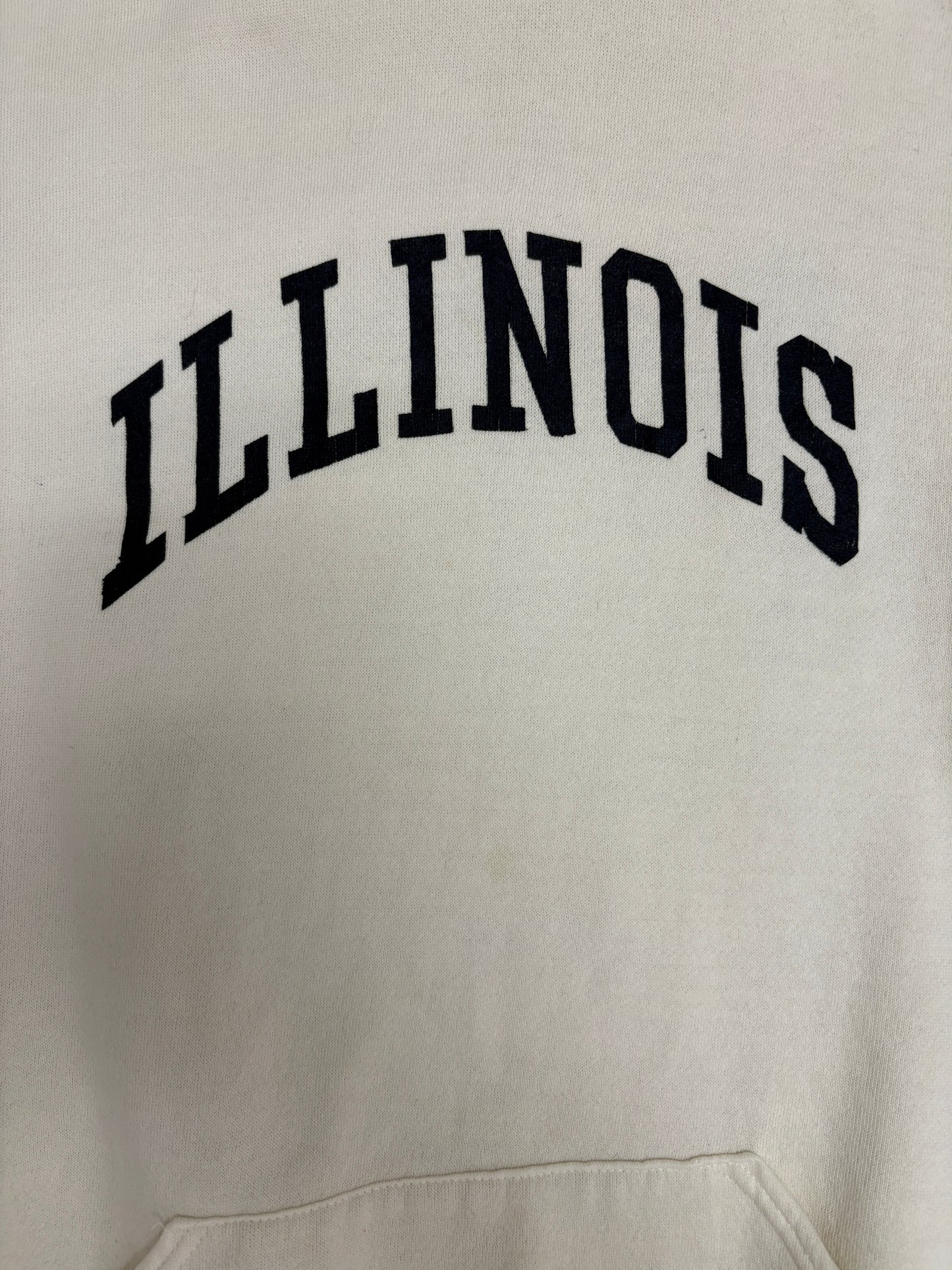 Illinois Fighting Illini Mom Graphic Hoodie | Size Large | Vintage 1990s College White Sweater |