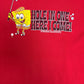 Spongebob Squarepants Hole In One Here I Come Graphic Tee | Size Medium | Vintage 2000s Television Red T-Shirt |