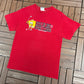 Spongebob Squarepants Hole In One Here I Come Graphic Tee | Size Medium | Vintage 2000s Television Red T-Shirt |