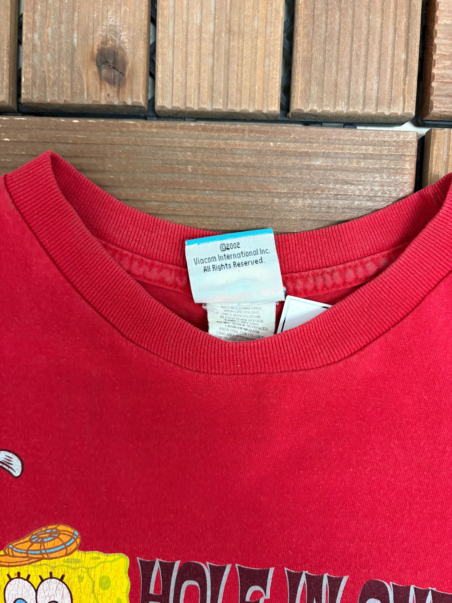 Spongebob Squarepants Hole In One Here I Come Graphic Tee | Size Medium | Vintage 2000s Television Red T-Shirt |