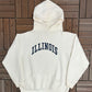 Illinois Fighting Illini Mom Graphic Hoodie | Size Large | Vintage 1990s College White Sweater |