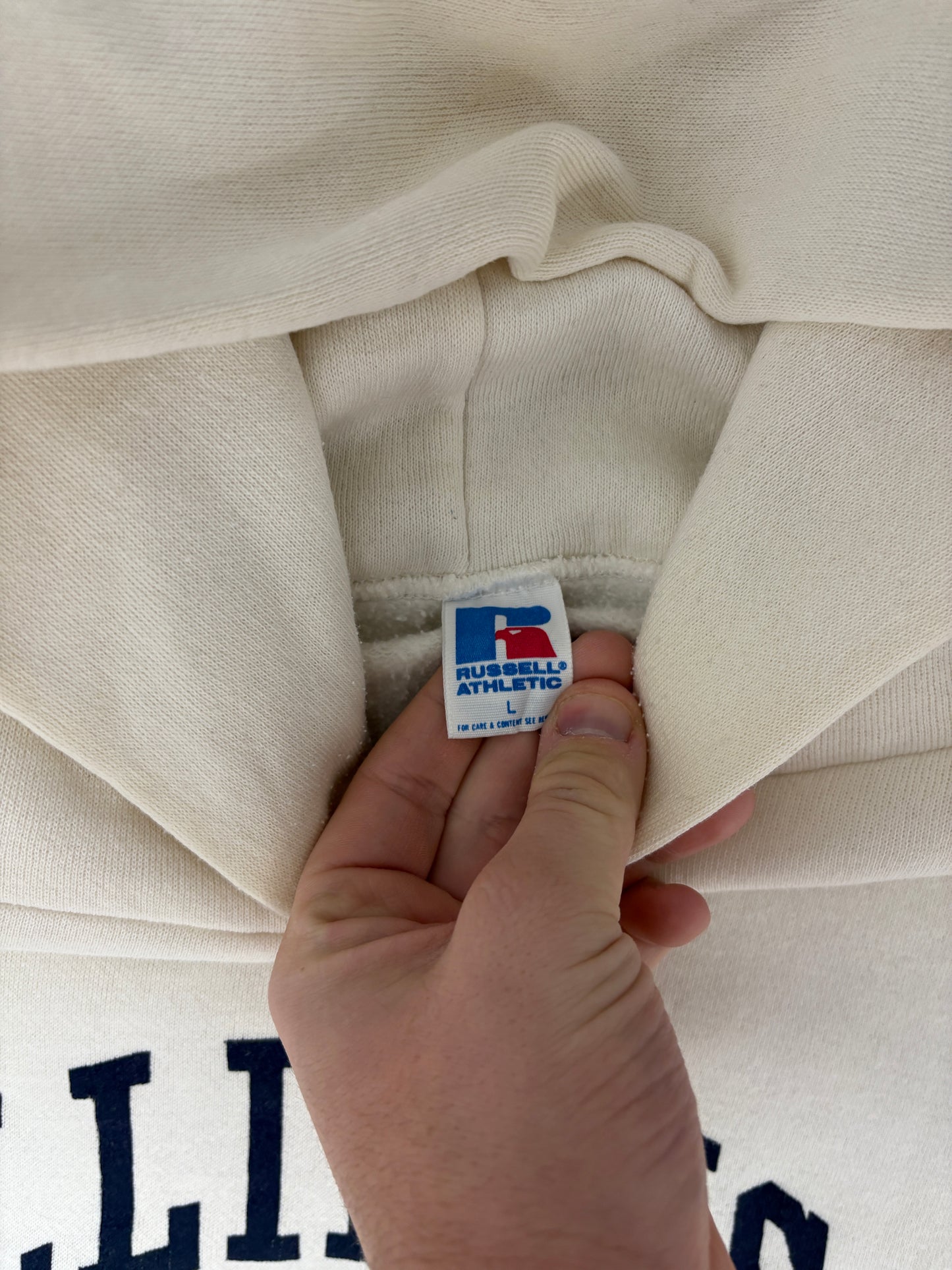 Illinois Fighting Illini Mom Graphic Hoodie | Size Large | Vintage 1990s College White Sweater |